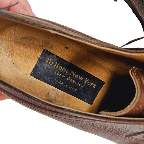To Boot New York Adam Derrick Men's Brown Leather Lace-Up‎ Dress Shoes Size 10 - Picture 2 of 16